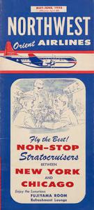 Northwest Orient Airlines Flight Schedule 1956 May-June