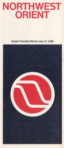 Northwest Orient Airlines System Timetable 1980 June 13