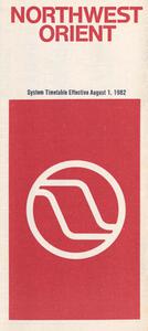 Northwest Orient Airlines System Timetable 1982 August 1
