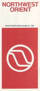 Northwest Orient Airlines System Timetable 1982 October 31