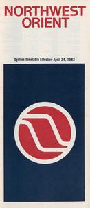 Northwest Orient Airlines System Timetable 1983 April 24
