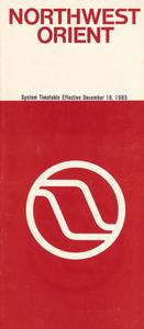 Northwest Orient System Timetable 1985 December 18