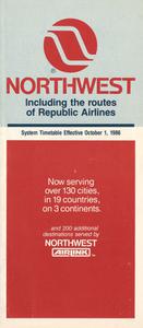 Northwest Orient System Timetable 1986 October 1