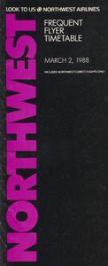 Northwest Frequent Flyer Timetable 1988 March 2