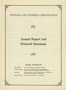 Western Air Express Annual Report 1929
