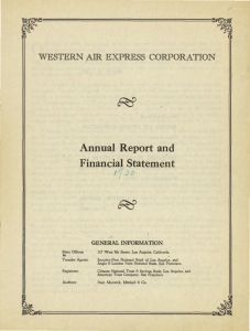 Western Air Express Annual Report 1930