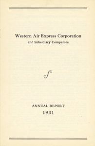 Western Air Express Annual Report 1931