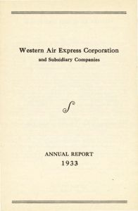 Western Air Express Annual Report 1933