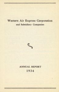 Western Air Express Annual Report 1934