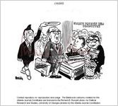 [Baldy cartoon on George Shultz's confirmation hearings] / Baldy, [1982 July 16]