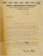 Letter: Nashville, Tennessee to Ben Stein, Macon, Georgia, 1927 Sept. 10