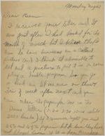 Letter: to Ben Stein, Macon, Georgia, possibly between 1927 and 1929
