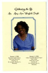 Celebrating the Life of Mrs. Mary Ann Wingfield Bright