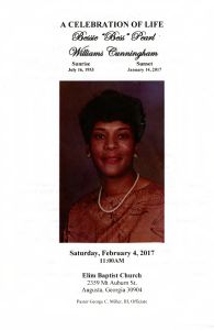 A Celebration of Life Bessie "Bess" Pearl Williams Cunningham