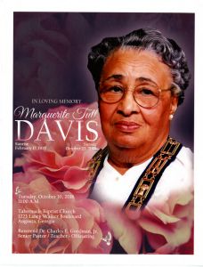 In Loving Memory Marguerite Tutt Davis