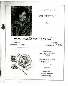Homegoing Celebration for Mrs. Lucille Beard Dawkins