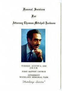 Funeral Services for Attorney Thomas Mitchell Jackson