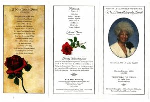 A Service of Celebration and Love for Mrs. Harriett Carpenter Leverett, November 26, 1929 - November 26, 2014, Thursday, December 4, 2014. Thankful Baptist Church, 302 Walker Street