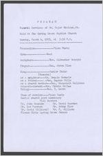 Funeral services of Mr. Major Nealous, Jr., held at the Spring Grove Baptist Church, [Edgefield County, South Carolina], Sunday, March 4, 1973, at 3:30 p.m., Rev. Silvester Nabritt, Rev. T. Scott
