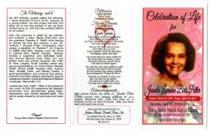 Celebration of Life for Juanita Lorraine Brits Potter, Sunrise: March 10, 1036 - Sunset: April 16, 2019. Saturday, April 20, 2019, 1:00 P.M. Young Storm Branch Baptist Church, 325 Huber Clay Road, Warrenville, SC 29851, Apostle Shirley Holston, Pastor