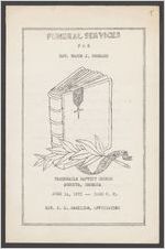 Funeral services for Rev. Major J. Sherard, Tabernacle Baptist Church, Augusta, Georgia, June 14, 1971, 3:00 p.m., Rev. C. S. Hamilton, officiating