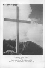 Funeral services for Mr. Harrison W. Singfield, Tabernacle Baptist Church, Tuesday, May 1, 1973, 4:00 p.m., Rev. C.H. Hamilton, officiating