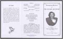 Homegoing services for Mrs. Georgia Ann Sturgis, Saturday, October 30, 1999, 2:00 p.m., Piney Grove Baptist Church, Martinez, Georgia, Reverend S. T. Thompkins, officiating