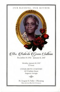 Our Blessing, Our Mother Mrs. Roberta Green Sullivan, December 19, 1931 - January 11, 2017