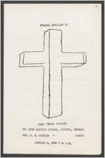 Funeral services of Miss Pearl Wallace, Mt. Zion Baptist Church, Augusta, Georgia, Rev. H. W. Phinizy, pastor, January 4, 1966, 3: p.m.