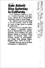 Newspaper clipping about Dale Jefferson Abbott published March 18, 1958