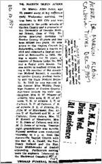 Newspaper clipping about Dr. Marvin Albin Acree published December 5, 1957