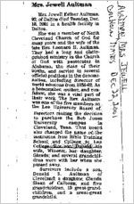Newspaper clipping about Jewell Aultman published December 22, 2001