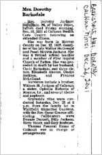 Newspaper clipping about Dorothy Barksdale published December 26, 2001