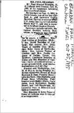 Newspaper clipping about Paul Manuel Bearden published October 25, 1995