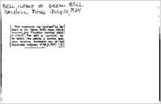 Newspaper clipping about the infant of Green Bell published July 10, 1924