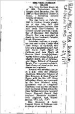 Newspaper clipping about Vera Durham Black published December 29, 1999
