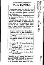 Newspaper clipping about W. H. Bonner published October 20, 1921