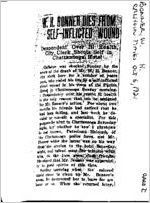 Newspaper clipping about W. H. Bonner published October 6, 1921