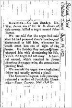 Newspaper clipping about John Bowen published September 19, 1872