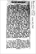 Newspaper clipping about Katie Bowman published April 23, 1925