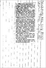 Newspaper clipping about Lucy Belle Brockaway published July 26, 1995