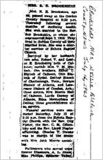 Newspaper clipping about Nellie Blalock Brookshire published July 16, 1963