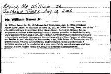 Newspaper clipping about William Brown published August 12, 2006