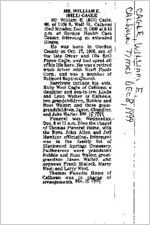 Newspaper clipping about William E. Cagle published December 8, 1999
