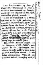Newspaper clipping about John C. Calhoun published April 20, 1871