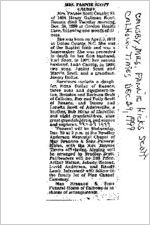 Newspaper clipping about Fannie Hicks Scott Causby published December 29, 1999