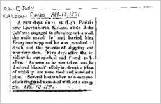Newspaper clipping about John Celf published April 13, 1871
