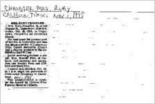Newspaper clipping about Ruby Chandler published November 1, 1995