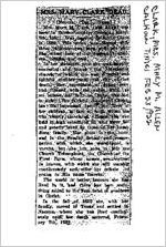 Newspaper clipping about Mary M. Allen Clark published February 23, 1922