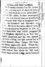 Newspaper clipping about James Cooper published January 28, 1874